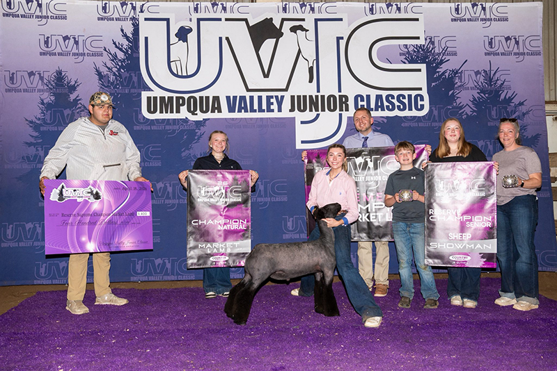 Reserve Supreme Market Lamb, Champion Natural, Umpqua Valley Junior Classic Reserve Supreme Market Lamb, Champion Natural,<br />
Umpqua Valley Junior Classic
